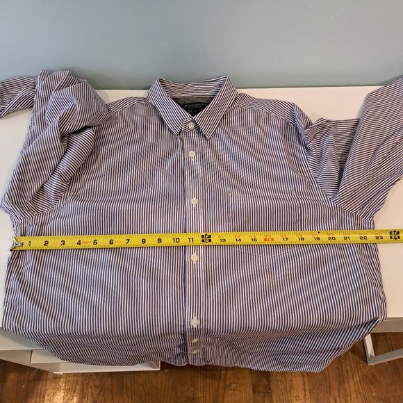 Banana Republic Soft Wash Slim Fit L men's long sleeve striped button down shirt - Picture 14 of 16